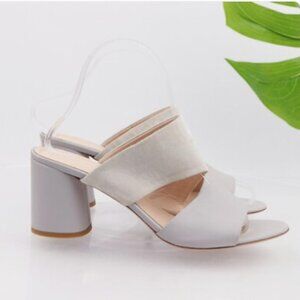 NAPOLEONI Italy Women"s Sandal SIze 7 / Collumn Heel Mule Slip On Gay Suede